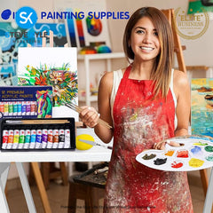 12 Colors Premium Acryclic Paints with 3 Brushes For Students, Crafters & Artists