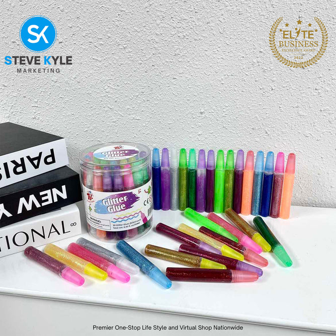 30PCS Non-Toxic Glitters Glue Stationery School Supplies for Kids