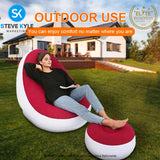 Inflatable Air Sofa with Foot Rest Cushion Lounge Chair