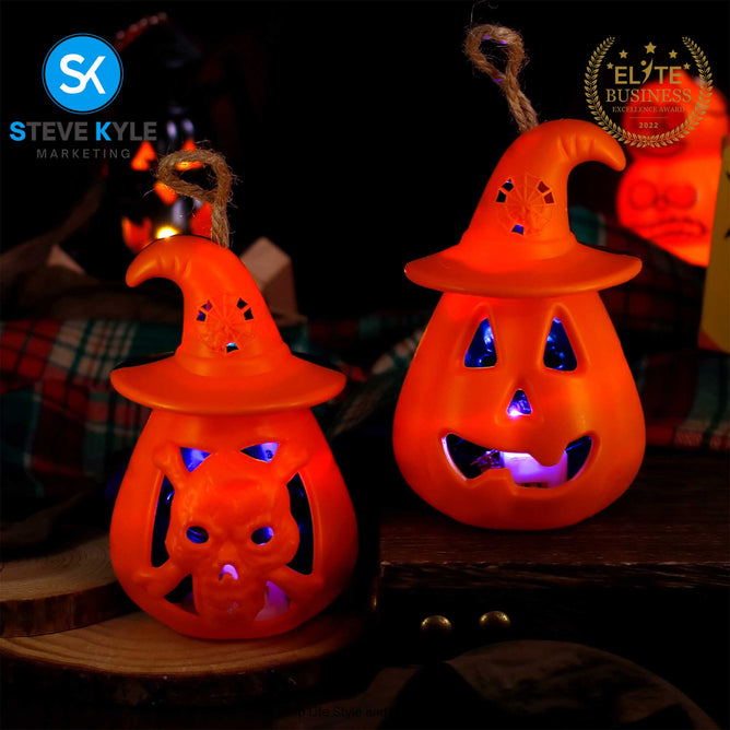 Halloween Lantern Pumpkin Ghost Lantern Lamp Hanging Scary Candle Light Props Kids Toys