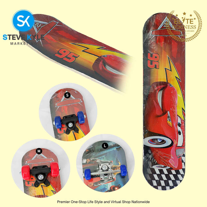 Four-Wheeled Cartoon Character Long Skateboard For Kids Scooters (For Beginner)