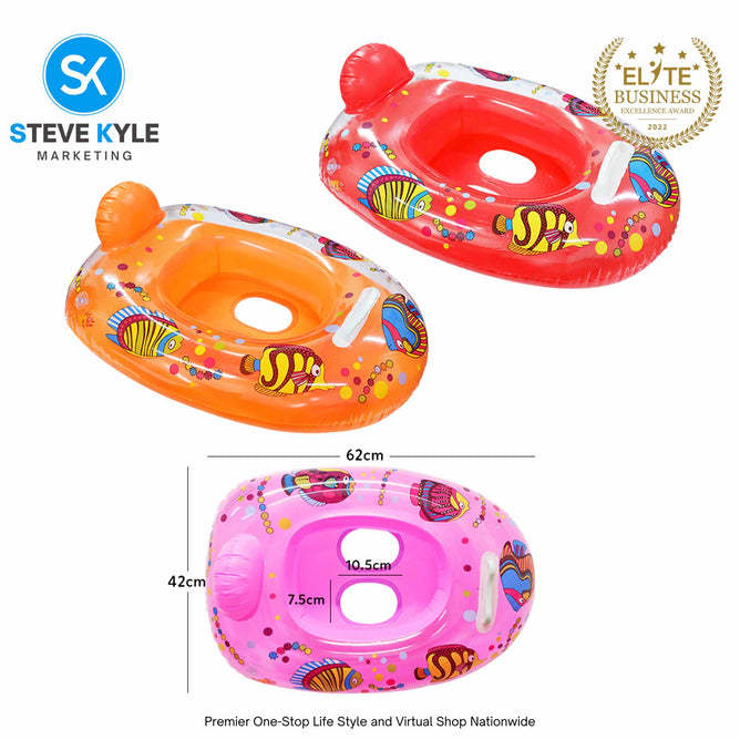 Inflatable Swim Boat Floater Colorful Tropical Fish Design