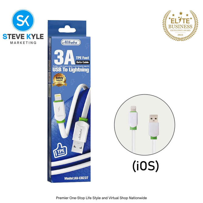 Alibaba  Ali-XS-07 1000mm USB Fast Charging Cable for iPhone and Android (5G/V8)