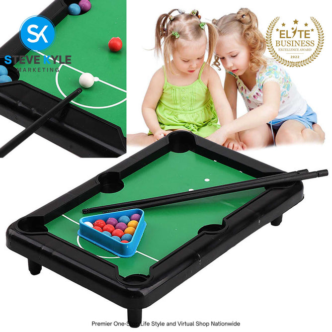 Billiard Ball Snooker Pool Table Top Game Set Kids Toy