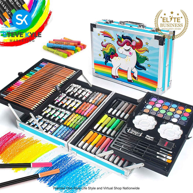 145PCS Folding Art Kit Art Set for Girls Gift Ideas for Kids School Art Supplies Best Gift