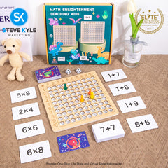 Wooden Math Game, Wooden Math Multiplication and Addition Board for Kids Best Gift for Kids