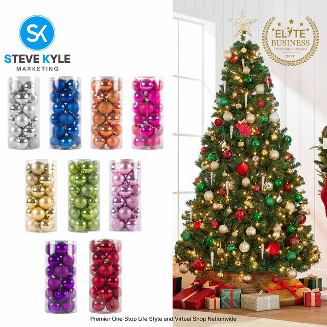24PCS 3CM/4CM/6CM Christmas Tree ball Pendant Decorations Christmas New Year Party Decorations