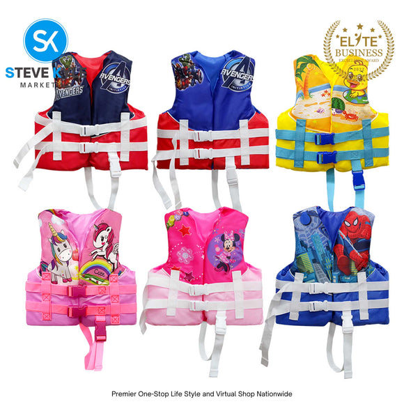 Children's Cartoon Character Life Jacket Vest for Summer Water Sports