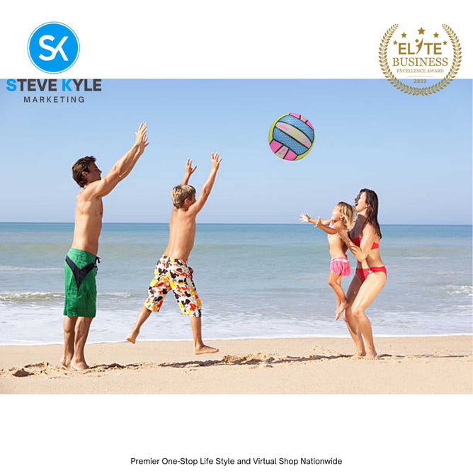 Kids Beach Ball PVC Inflatable Water Game Ball Colorful Print Ball