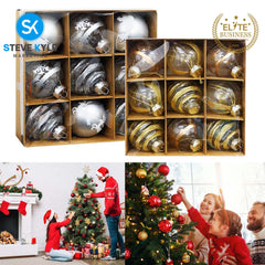 9PCS/8CM Christmas Tree Balls Christmas New Year Party Atmosphere Pendant Decorations
