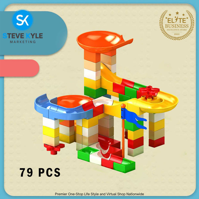 DIY Compatible Marble Race Run Slide Big Building Blocks City Funnel Maze Animal Figures Bricks Toys
