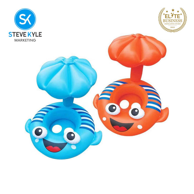 Inflatable Summer Mushroom Fish Shaped Safety Floater Boat for Baby & Kids