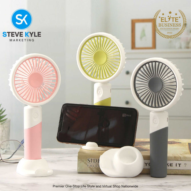 Desk Fan Small Phone Holder Foldable Fan with USB Charging Retractable Portable Mini Fan