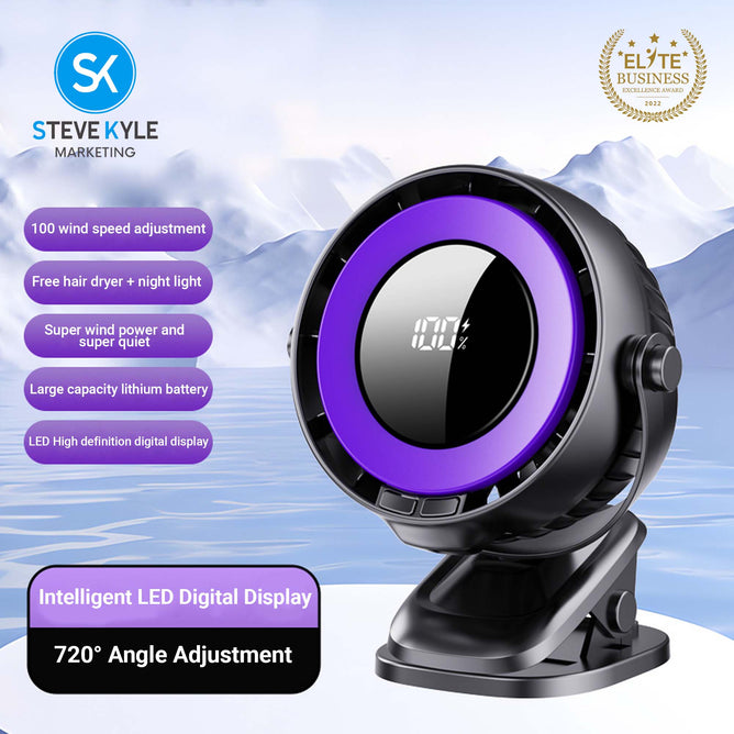 Portable Desk Fan & Clip-On Fan Speed Up to 100 Gear