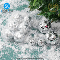 (4cm/5cm/6cm) 6PCS Mirror Christmas Tree Ornaments Bar Disco Ball Hanging DIY Decoration