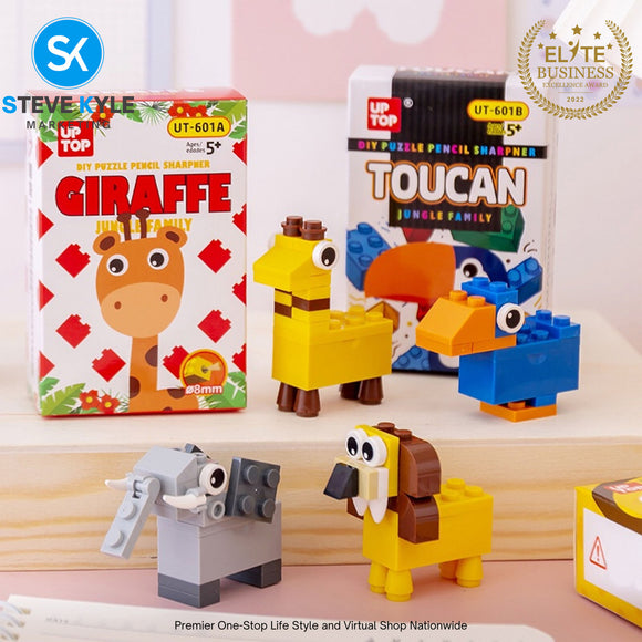 DIY Creative Building Blocks Pencil Sharpener Stationery Kindergarten Kids Puzzle Toy