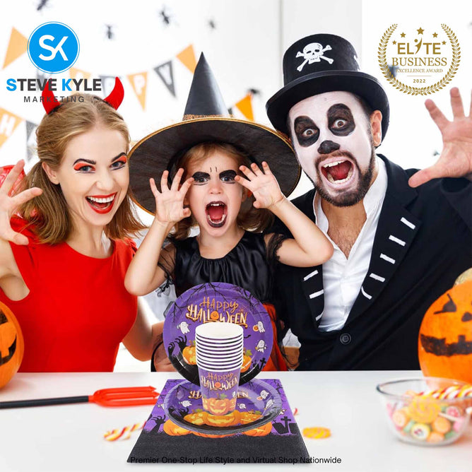 1 Set Halloween Theme Party Tableware for Halloween Disposable Dinnerware Sets for Halloween
