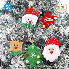 Cute Christmas Tree Hanging Ornaments Felt Pendant Doll Deer Snowman For Xmas Home Decor