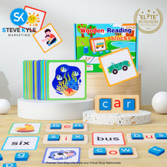 Wooden Short Vowel Reading Letters Sorting Spelling Games Sight Words Learning Flashcards Best Gift