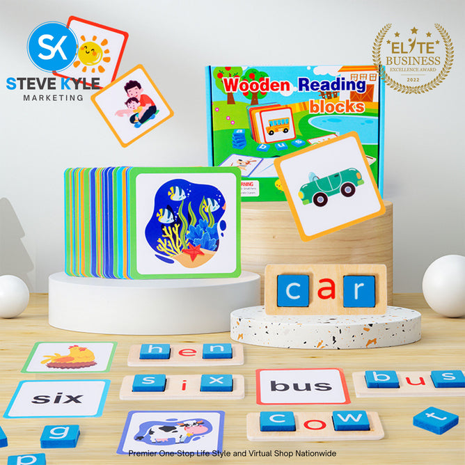 Wooden Short Vowel Reading Letters Sorting Spelling Games Sight Words Learning Flashcards Best Gift
