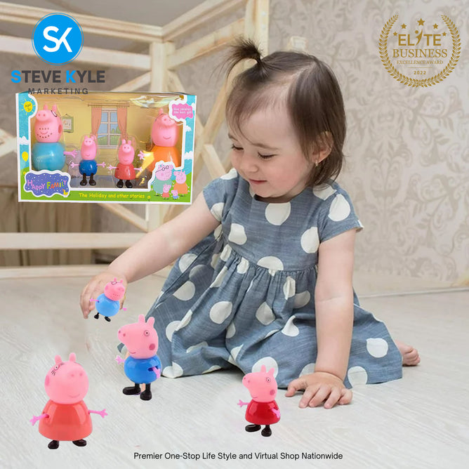4pcs/set Cute Happy Pink Pig Toys Best Gift for Childrens Best Gift