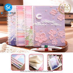 4Pcs A5 Oil Painting Notepad for Women Blank Sketchpad Blank Sketch Pad Spiral Notepad