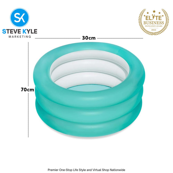 Bestway Transparent Colored 3 Air Ring Inflatable Pool for Kiddie Swimming Pool