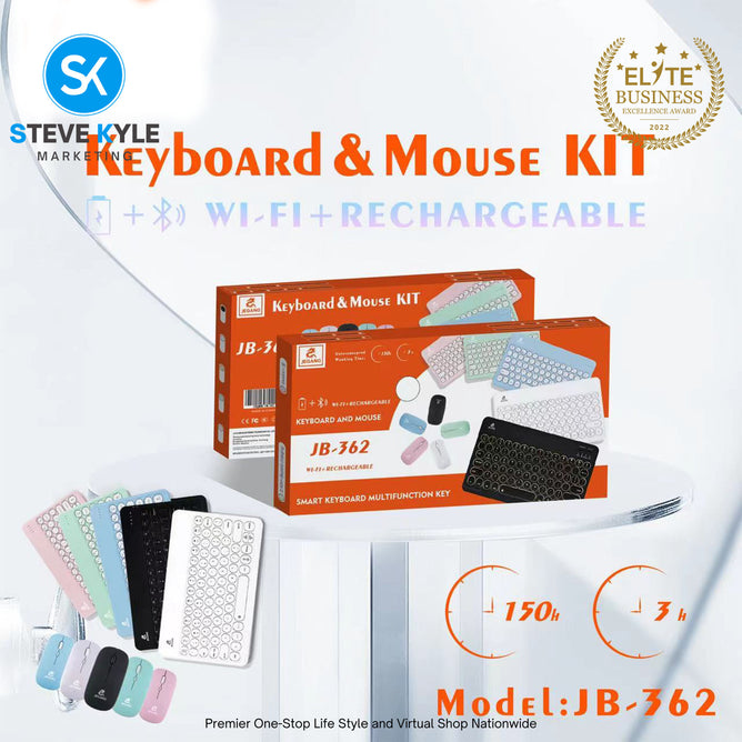 Slim Rechargeable Bluetooth Keyboard with Bluetooth Mouse set