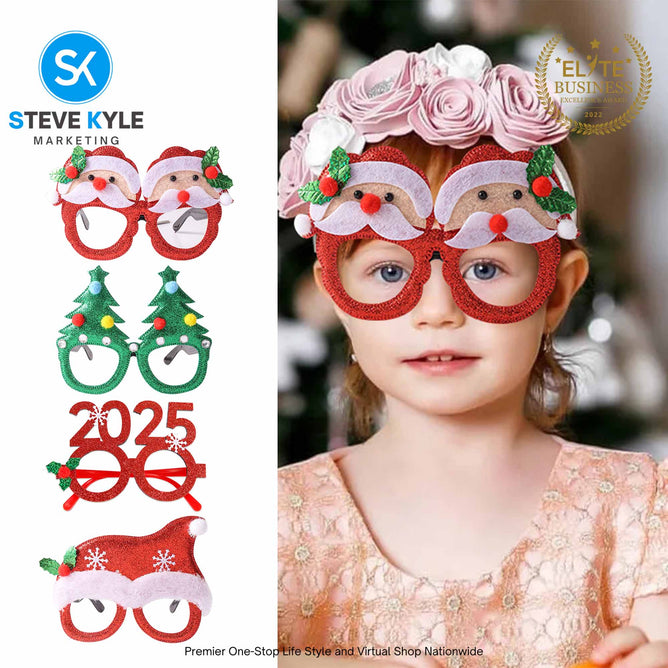 Steve Kyle Merry Christmas Glasses Frame Eyeglasses Party Decoration Photo Booth Props