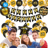 2025 Happy New Year Decorations Foil Balloons Party Supplies Set For 2025 New Years Eve Party Decoration Set