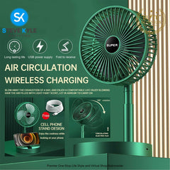 Folding Electric Fan Desktop Rechargeable Retractable Super Large Wind 3 Speed Portable Mini Fan