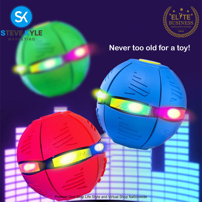 Magic UFO Flying Ball Throw Disc Ball with LED Light For Outdoor Kid's Sports Ball