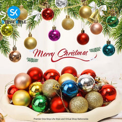 (5CM) 6PCS/12PCS Christmas Ball Set Atmosphere Pendant Decorations