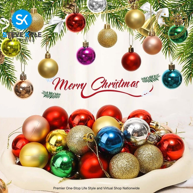 (5CM) 6PCS/12PCS Christmas Ball Set Atmosphere Pendant Decorations