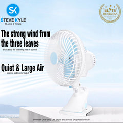 Spiral clip Portable Electric Fan Auto head Rotating Hanging Clip Fan Desk Fan
