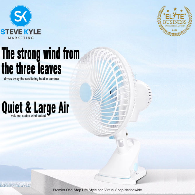 Spiral clip Portable Electric Fan Auto head Rotating Hanging Clip Fan Desk Fan
