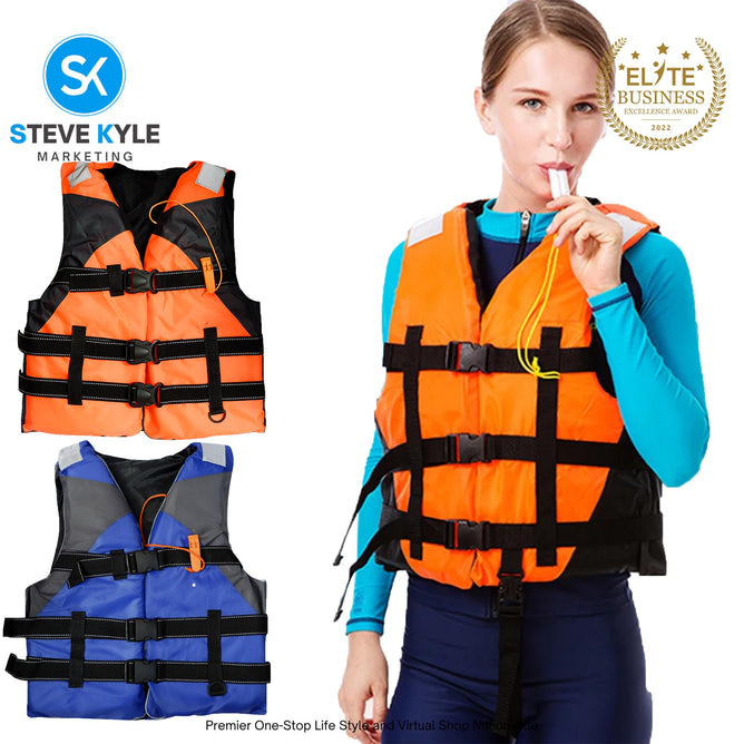 Adult Life Jacket Universal Swimming Polyester Foam Waterproof Life Jacket Vest with Whistle