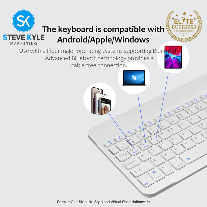 Mini Wireless Bluetooth Keyboard with Mouse and Phone Stand  For Tablet Universal For Apple/Android/Windows