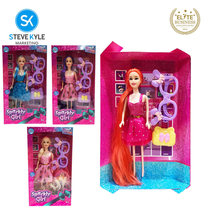 1PC Random Sparkly Doll with Accessories for Kids