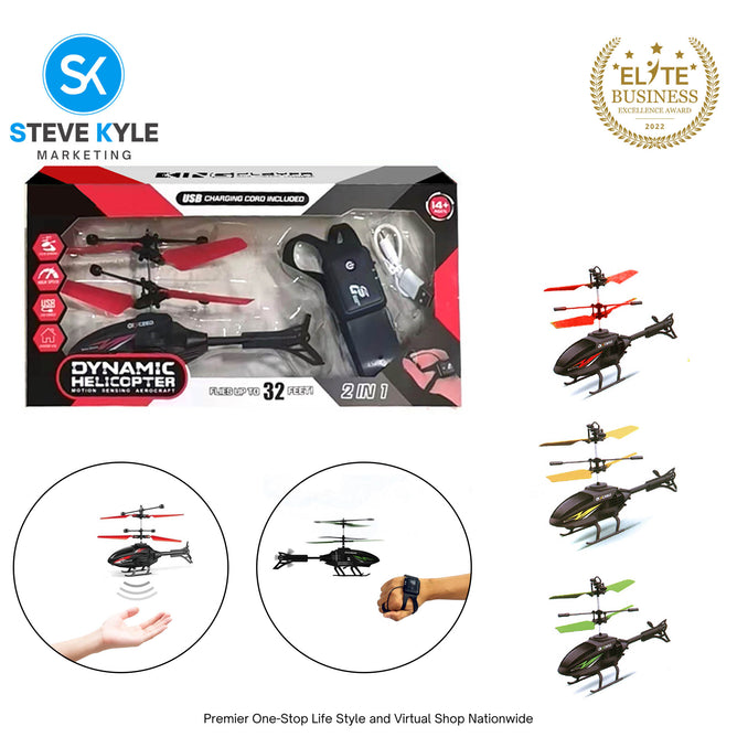 Flying HelicopterBoys Indoor and Outdoor Helicopter Palm Sensing Helicopter with LED Lights