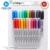 Studio Permanent Fine Tip Markers, Set of 24 Colors
