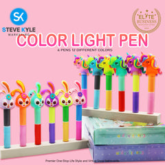 Random Color Light Pens Set of 6 (12 Diff Colors) Stationery Creative Best Gift for Kids