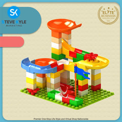 DIY Compatible Marble Race Run Slide Big Building Blocks City Funnel Maze Animal Figures Bricks Toys
