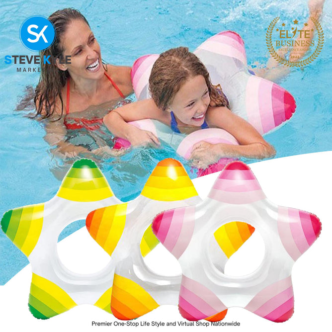 Star Swim Ring Inflatable Water Tubes Summer Time