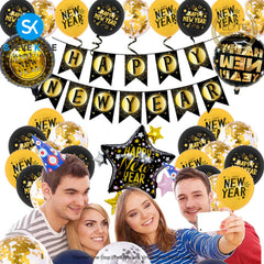 Happy New Year Balloon Sets 2025 New Year Party Decoration for New Year Celebration
