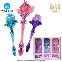 Rechargeble Fairy Tale Lights Sound Magic Wand with Box Pretend Toy Set