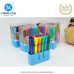 12 Colors Set Colored Pen Seal Stamp Washable Markers Watercolor Pen for Children Stationery Gift