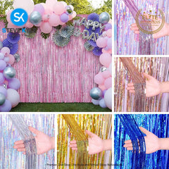 2M Background Glitter Foil Curtains Birthday Party Wall Cloth Backdrop Wedding Christmas Decor