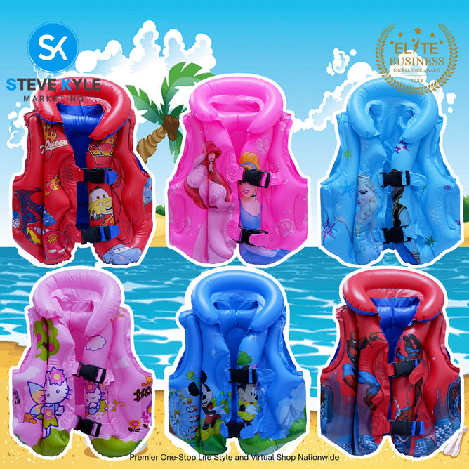 Kids in Style Inflatable Swim Vest Jacket Cartoon Character Design For Kids Boys And Girls Toddlers
