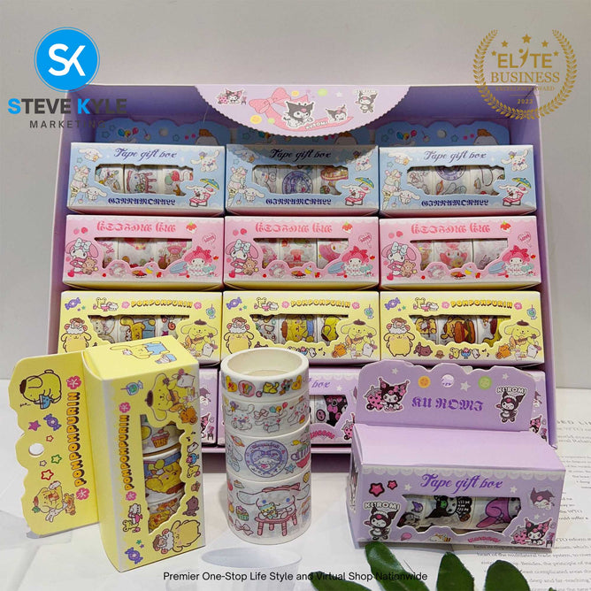 Random Tape Stickers Kawaii Kuromi Melody Cinnamoroll Pompompurin  DIY Sticker Kid Toys Stationery